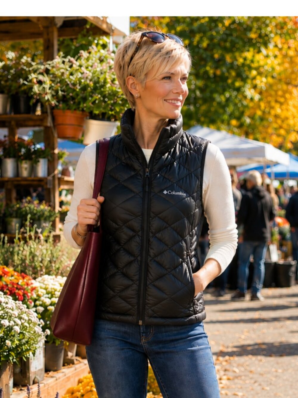 Columbia Omni-Heat Quilted Down Vest Women's Small – Black Lightweight Puffer